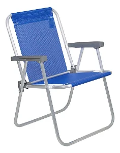 Cadeira Bel Alta Lazy Alumínio Sannet Azul