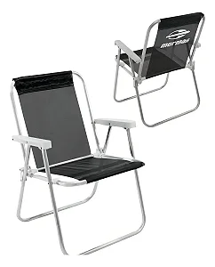 Cadeira Mormaii Alta Lazy Alumínio Sannet Preta