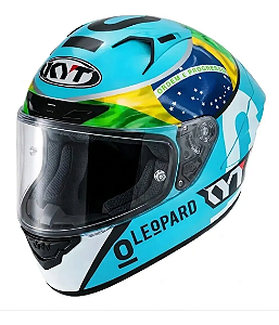 Capacete Moto Kyt Nz Race Leopard Replic Brasil - Azul
