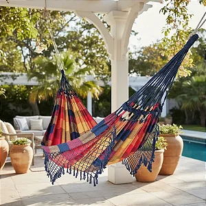 Rede de Dormir e Descanso Casal Colorida