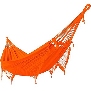 Rede De Dormir Casal Reforçada Laranja 3,60x1,50