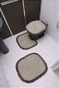 Jogo Tapete Banheiro Esmeralda Luxo 3 Peças