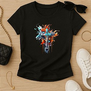 Baby Look Feminina Cristã Cruz