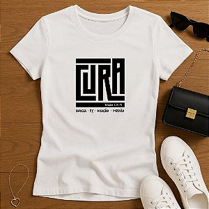 Baby Look Feminina Cristã Branca Minha Cura