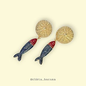 Brinco Sardinha Azul e Vermelho