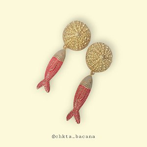 Brinco Sardinha Rosa com Nude