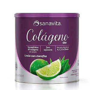 Colágeno Skin Sabor Limão + Clorofila 300g Sanavita