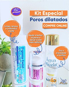 Kit Especial para Poros Dilatados com Espuma Facial, Sérum Redutor de Poros e Água Micelar
