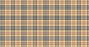 Tecido Xadrez Burberry Tartan Bege Inspiração Grife Corte Costura, Microfibra, Gabardine ou Malha com Elastano.