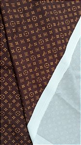 Tecido Grife Louis Vuitton Marrom Tecido Microfibra (Tactel) Corte Costura Tecido Costura.