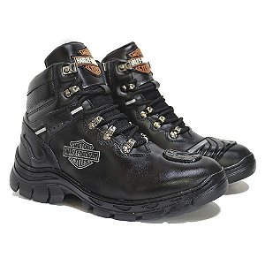 Coturno Masculino Harley Davidson Motors Couro Legítimo Protetor Marcha