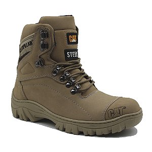 Bota Masculina Caterpillar Original em Couro Legítimo 2061 Nude