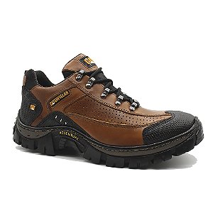 Tênis Masculino Caterpillar Original em Couro Legítimo 2085 Light Castor