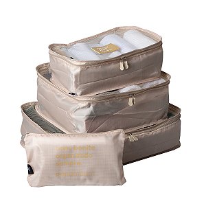 KIT ORGANIZADORES MALA DE VIAGEM 4 PEÇAS