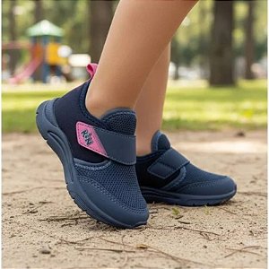 TENIS KLIN MENINA ESCOLAR MARINHO ROSA NEW SPORT MINI