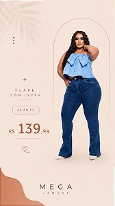 CALÇA JEANS FLARE PLUS  CHRIS