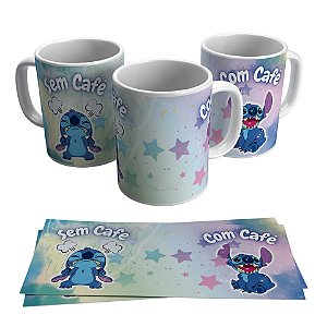 Caneca para presente - Tema Stich com café e sem café