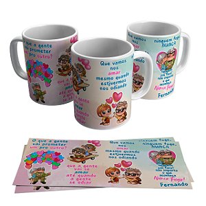 Caneca para presente - Tema  "O que a gente vai prometer um para o outro "