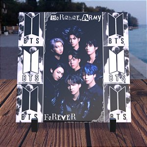 Quadro Decorativo Azulejo BTS Borahae Army