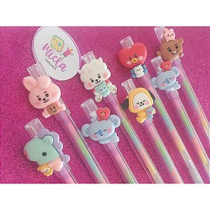 Caneta Fofa BTS Tinta Multicolor