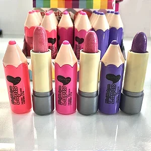 Batom Lápis Teen brilho com glitter - Bella Femme
