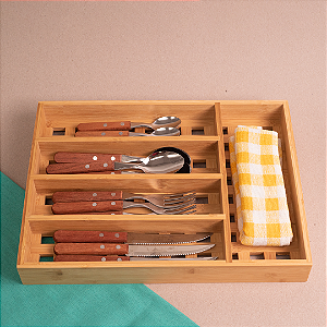 Porta Talheres Vazado de Bambu