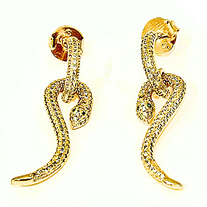 Brinco Cobra Cravejado Zirconia