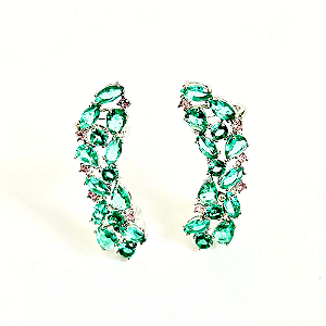 Brinco Ear cuff Zirconia Verde