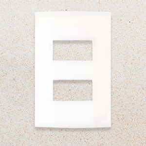 PLACA 4X2 - 2 POSTOS SEPARADOS - BRANCO FOSCO - SLEEK CLEAN