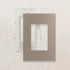 PLACA + SUPORTE - 4X2 - 3 POSTOS - ARGILA - SLEEK COLORS
