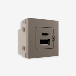 MÓDULO TOMADA USB A + C - ARGILA - SLEEK COLORS