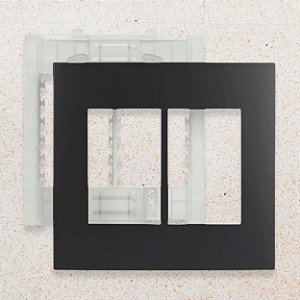 PLACA + SUPORTE - 4X4 - 6 POSTOS - GRAFITE - SLEEK COLORS