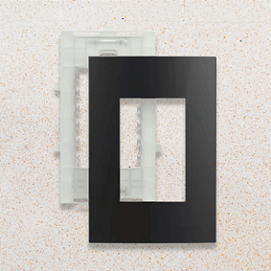 PLACA + SUPORTE - 4X2 - 3 POSTOS - GRAFITE - SLEEK COLORS