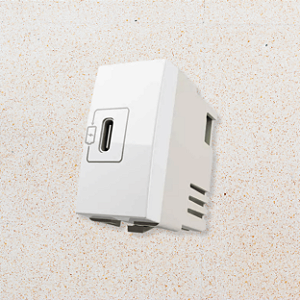 MÓDULO USB-C BIVOLT - BRANCO BRILHO - SLEEK