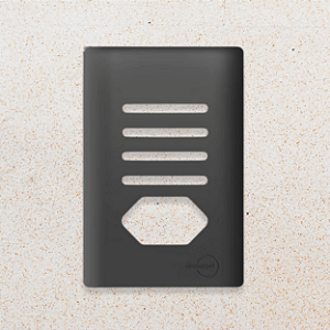 PLACA + SUPORTE - 4X2 - 4 INTERRUPTORES + 1 TOMADA - PRETO GRAFITE - NOVARA