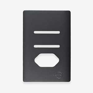 PLACA + SUPORTE - 4X2 - 2 INTERRUPTOR + 1 TOMADA - PRETO GRAFITE