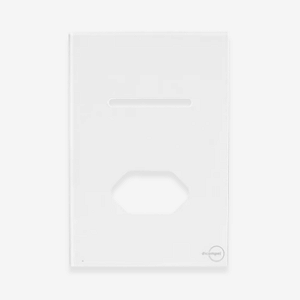 PLACA + SUPORTE 4X2 - INTERRUPTOR + TOMADA - BRANCO - NOVARA GLASS