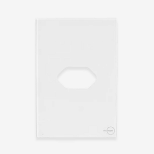 PLACA + SUPORTE 4X2 - 1 TOMADA HORIZONTAL - BRANCO - NOVARA GLASS