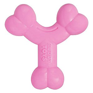 Brinquedo Mordedor Ossinho Filhotes Buddy Toys Rosa Único