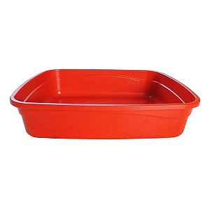 Caixa De Areia Banheiro Higiênico Gatos Sanitário Vermelho Único