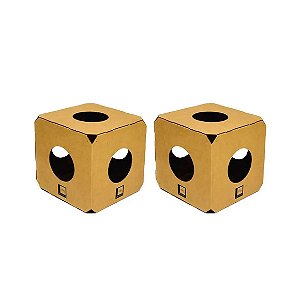 Labirinto de Papelalão Kraft para Gatos Modelo 2 Cubos Playcat Gatomoderno Único