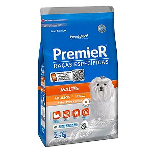 Ração Premier Maltês Adultos Peru e Arroz 2,5 kg