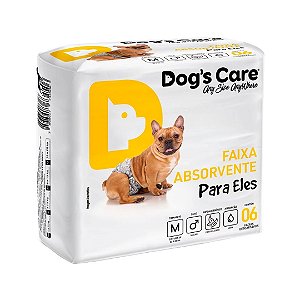 Fralda Higiênica Macho Dogs Care 6 unidades M
