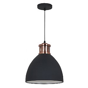 Pendente Askin Metal Ø30x30x33,5cm 1xE27 40W Bivolt Cor Preto Studioluce QPD1161-PT