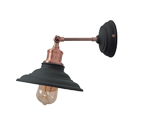 Arandela de Parede Vega Metal 27,9x20,6x20,2cm 1xE27 40W Bivolt Cor Preta e Cobre Studioluce QAR1483-PT