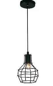 Pendente Nice Metal Ø15x20cm 1xE27 40W Bivolt Cor Preto  Studioluce QPD919-PT