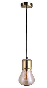 Pendente Bead Metal e Vidro 14x21,5 cm 1xPAR20 40W Cor Dourado  Studioluce QPD1324CH