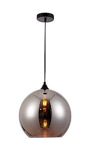 Pendente Calico Esfera Metal e Vidro Ø35x35cm 1xE27 40W Bivolt Cor Cromado  Studioluce  PD1291-CR