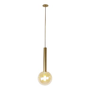 Pendente Orbit Alumínio e Vidro 12x12x32cm 1xG9 5W Bivolt Cor Dourado e Champagne Studioluce PDH1559CHDO