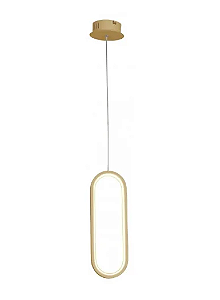 Pendente Hoop Alumínio e Silica Gel 12x35cm LED 16W 3000K Bivolt Cor Dourado Studioluce QPD1321DO